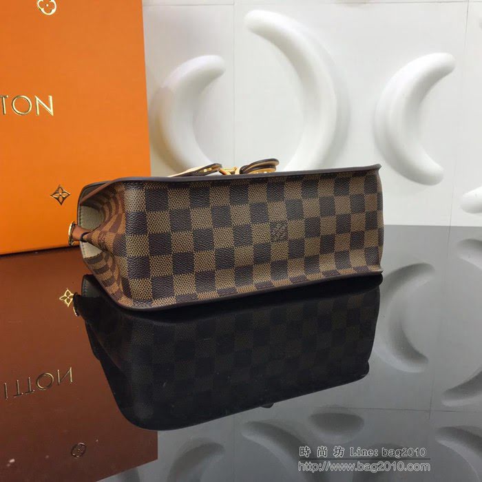 路易威登LV女包 頂級原單 Crossbody手袋 磁扣翻蓋手提包 Damier Ebene 塗層帆布 細粒面皮革 可肩背 斜挎  ydh2655